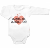 Body dlouhý rukáv, Nejmenší, ale nejdůležitější, Baby Nellys, bílé, vel. 86; 86 (12-18m)
