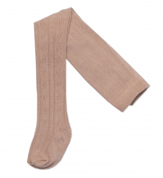 Dětské punčocháče bavlněné s žakárovým vzorem, pískové, vel. 92/98; 92/98 (18-36m)