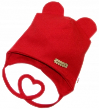 Čepička na zavazování, bavlna, Little Teddy, Baby Nellys, červená, vel. 86/92; 86/92 (18-24m)