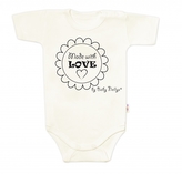 Body krátký rukáv Made with love, Baby Nellys, ecru, vel. 74; 74 (6-9m)