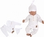 Mušelínové triko dl. rukáv, kalhoty + šátek uzlík, 3D sada, Z&Z, bílá; 56 (1-2m)