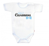 Body krátký rukáv s vtipným textem Baby Nellys, Malý Casanova, kluk, vel. 74; 74 (6-9m)