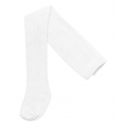 Dětské punčocháče bavlněné s žakárovým vzorem, bílé, vel. 80/86; 80/86 (12-18m)