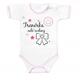 Body krátký rukáv s vtipným textem Baby Nellys, Trenérka celé rodiny, vel. 86; 86 (12-18m)