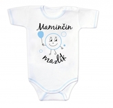 Body krátký rukáv s vtipným textem Baby Nellys, Maminčin mazlík, vel. 74; 74 (6-9m)
