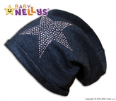 Bavlněná čepička Baby Nellys ® - Hvězdička růžová; 80-98 (9-36m)