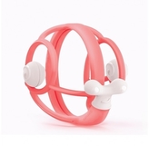 Mömbella Silikonové kousátko s chrastítkem Deluxe Šnek, růžové

