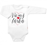 Body dlouhý rukáv, Víc než láska, Baby Nellys, bílé, vel. 74; 74 (6-9m)