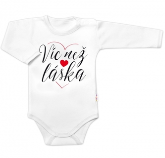 Body dlouhý rukáv, Víc než láska, Baby Nellys, bílé, vel. 74; 74 (6-9m)