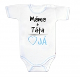Body krátký rukáv s vtipným textem Baby Nellys, Máma+Táta, vel. 86, kluk; 86 (12-18m)