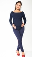 Be MaaMaa Těhotenské kalhoty s lampasem - granátové, vel. XL; XL (42)