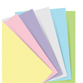 Filofax, Papíry pro notebook, tečkované, kapesní, mix pastelových barev