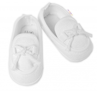 Kojenecké capáčky/botičky mokasíny, Baby Nellys, bílé, vel. 68/74, 12,5cm