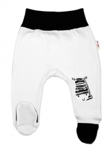 Baby Nellys Kojenecké polodupačky, bílé - Zebra; 50 (0-1m)