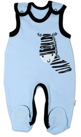 Kojenecké bavlněné dupačky Baby Nellys, Zebra - modré, vel. 68; 68 (3-6m)