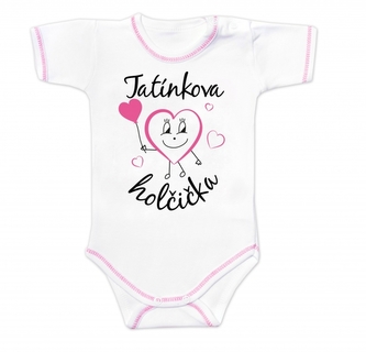 Body krátký rukáv s vtipným textem Baby Nellys, Tatínkova holčička, vel. 68; 68 (3-6m)