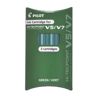 Pilot, Náplň do Rollerů Hi-Tecpoint V5, 0.5, (F) tenký, 3 ks, (F) tenký, zelená