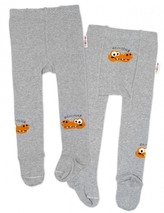 Baby Nellys Dětské punčocháče bavlněné, Crocodiles - šedá, hořčice, 1ks, vel. 104/110; 104/110 (3-5r)