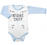 Body dlouhý rukáv s vtipným textem Baby Nellys, To dáš Tati!, vel. 62, kluk