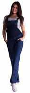 Be MaaMaa Těhotenské kalhoty s láclem - tmavý jeans; XXXL (46)