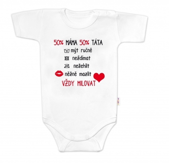 Body krátký rukáv Vždy milovat, Baby Nellys, bílé