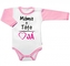 Body dlouhý rukáv s vtipným textem Baby Nellys, Máma+Táta, vel. 80, holka; 80 (9-12m)