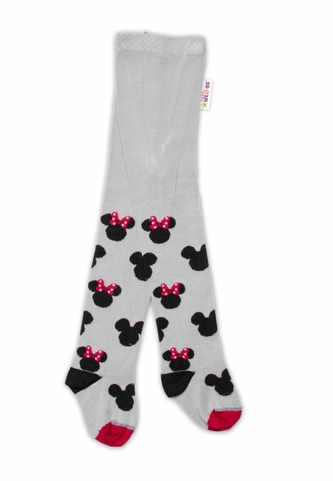 Baby Nellys Dětské punčocháče bavlněné, Minnie Mouse - šedé, vel. 104/110; 104/110 (3-5r)