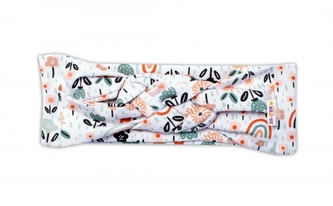 Hand Made Dvouvrstvá proplétaná čelenka Palouček, smetanová; 56/62 (0-3m)