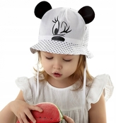 Letní klobouček Baby Nellys Minnie na zavazování, bílý