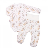 Zavinovací body + polodupačky, 2D sada, Baby Nellys, Birthday Rabbit, krémové, vel. 68