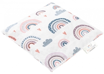 Velký nahřívací polštářek s třešňovými pecičkami,  termofor - Duha pastelová