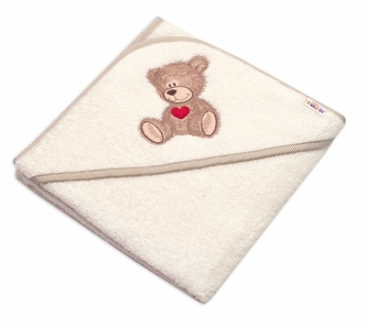 Kojenecká froté osuška s kapucí 80x80cm Sweet dreams by TEDDY - ecru, Baby Nellys