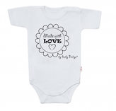 Body krátký rukáv Made with love, Baby Nellys, šedé, vel. 80; 80 (9-12m)
