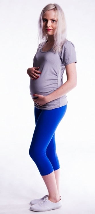 Be MaaMaa Těhotenské barevné legíny 3/4 délky - tm. modrá, vel. M; M (38)