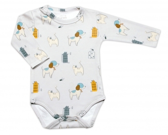 Bavlněné body dlouhý rukáv Dog&Cat K-Baby, modré, veľ. 86