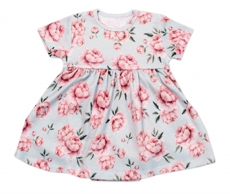 Sukničkobody krátký rukáv, Pivoňka, Mrofi, modré/bílé; 62 (2-3m)