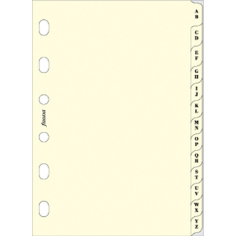 Filofax, Rozřazovače pro diáře, A-Z, kapesní, krémová