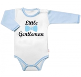 Body dl. rukáv s vtip. textem Baby Nellys, Little Gentleman, kluk, vel. 86; 86 (12-18m)