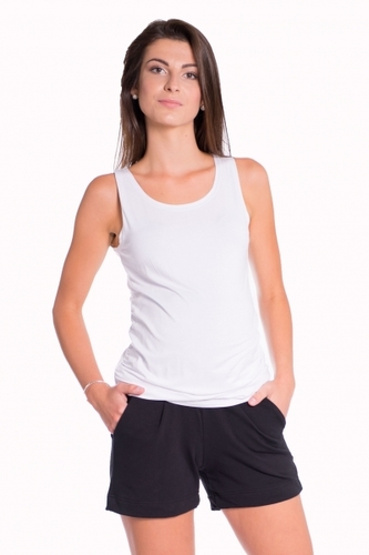 Be MaaMaa Těhotenské,bavlněné kraťasy s odpáratelným pásem - černé, vel. XL; XL (42)