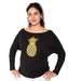 Be MaaMaa Těhotenská mikina, triko Ananas - černé - S;  S (36)