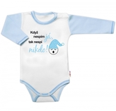 Body dl. rukáv s vtipným textem Baby Nellys, Když nespím já, tak nespí nikdo! vel. 86,kluk; 86 (12-18m)