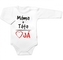 Body dlouhý rukáv s vtipným textem Baby Nellys, Máma+Táta, bílé, vel. 86; 86 (12-18m)