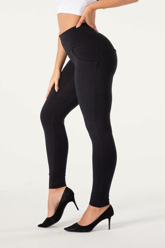 Push-Up pletené legíny Melody, black lulu, VP L