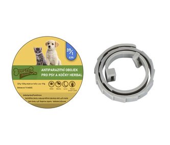 Antiparazitní obojek pro psy a kočky Herbal  39/1cm - Šedá