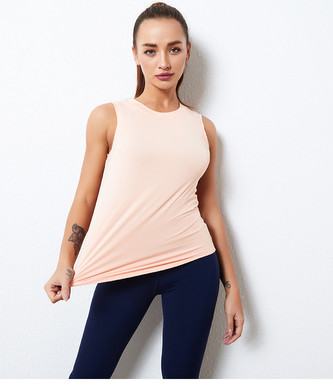 Sportovní volné hladké tílko, světle růžová S