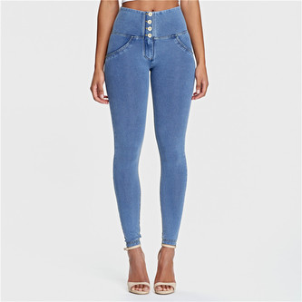 Push-Up legíny s knoflíky Melody, Light Blue Jeans, VP XS