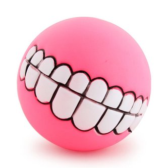 Pískací míček Smile 7,5cm Růžová