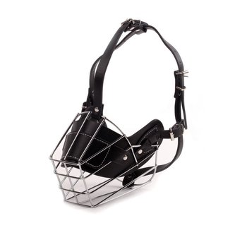 Náhubek kovový pro psa SA - černá/kov XL