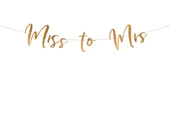 Party nápis Miss To Mrs - rosegold 18 x 76 cm