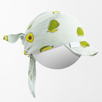 Dětský letní mušelínový šátek s kšiltem New Baby Avocado - velikost 80 (9-12m)